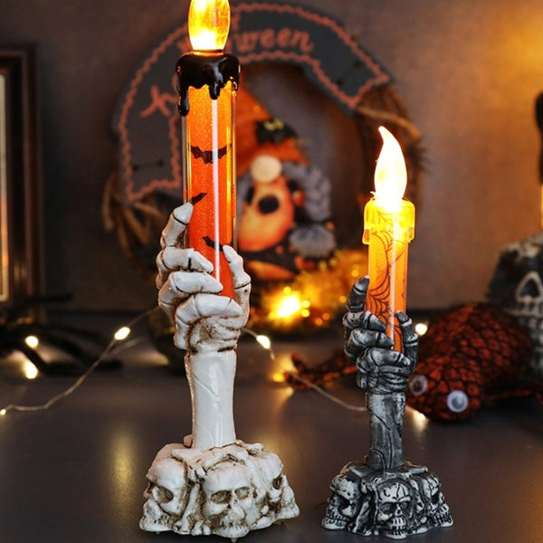 The Bone Light — Skull Hand Candle Lamp